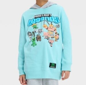 Nwt Minecraft Legends Boys Hooded Graphic Sweatshirt